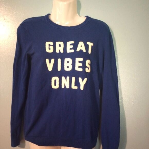 H &M good vibes crew neck sweater - Picture 1 of 9